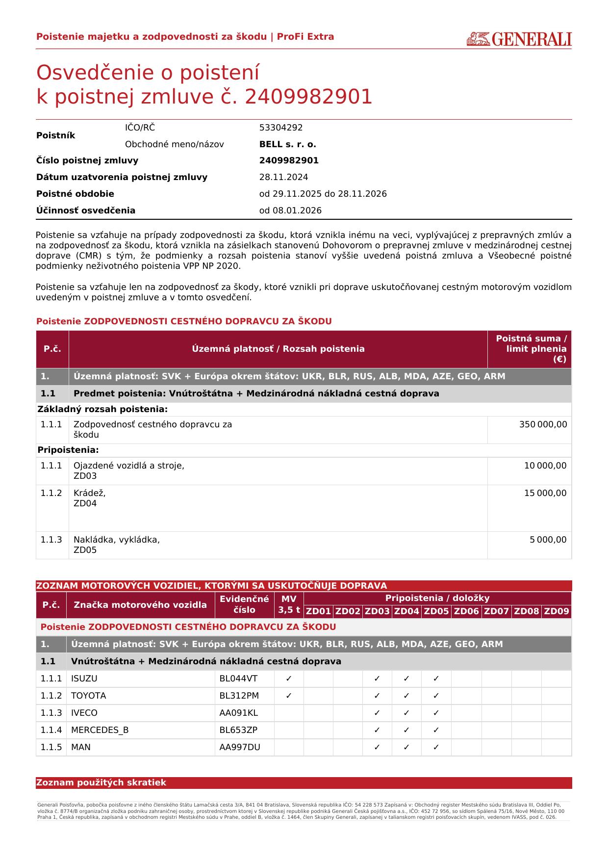 CMR poistenie
